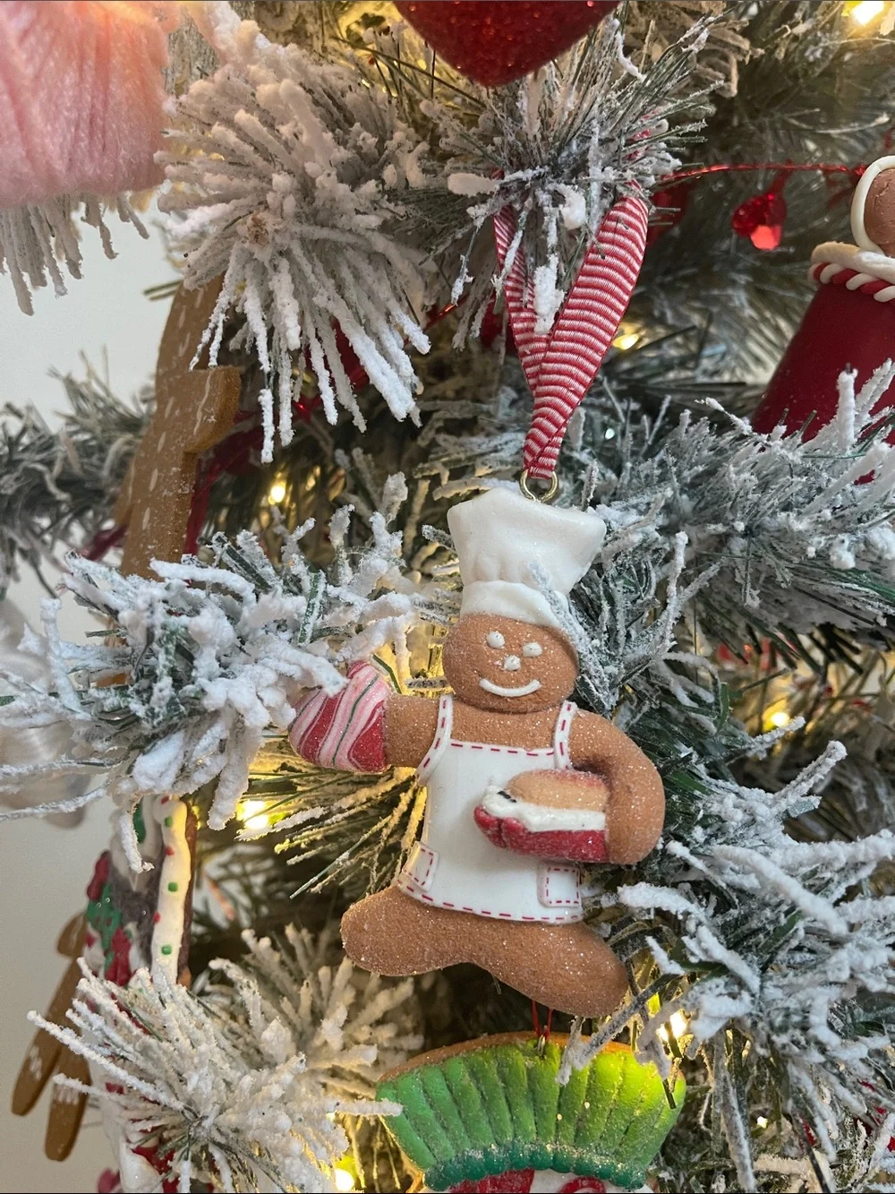 Williams Sonoma Gingerbread Chef Ornament - Red, White, Tan
